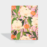 Floral on Pink Medium Layflat Notebook