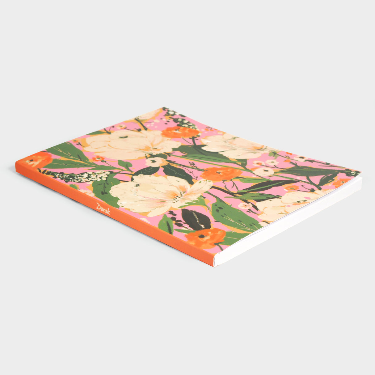 Floral on Pink Medium Layflat Notebook