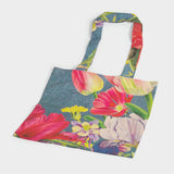 Floral Study Denim Blue Canvas Tote Bag