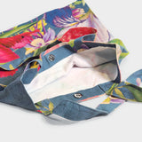 Floral Study Denim Blue Canvas Tote Bag