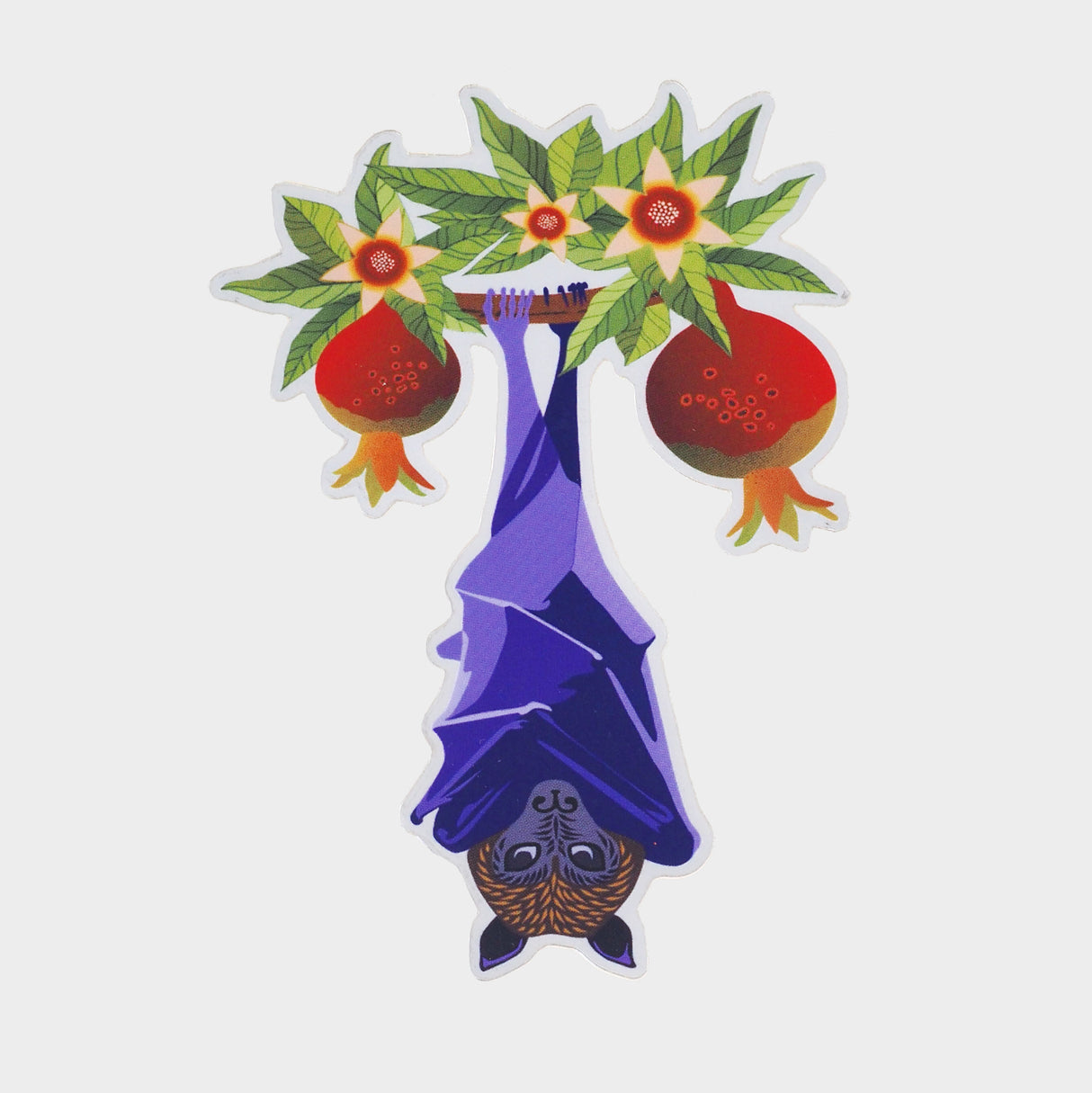 Fruit Bat Matte Mirror PVC-Free Sticker