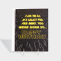 Greeting card featuring Star Wars-esque typography over a space background.