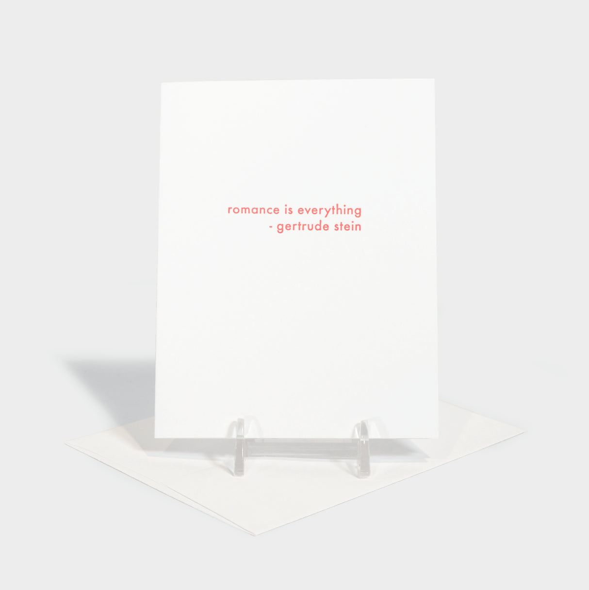Greeting card with letterpressed quote.