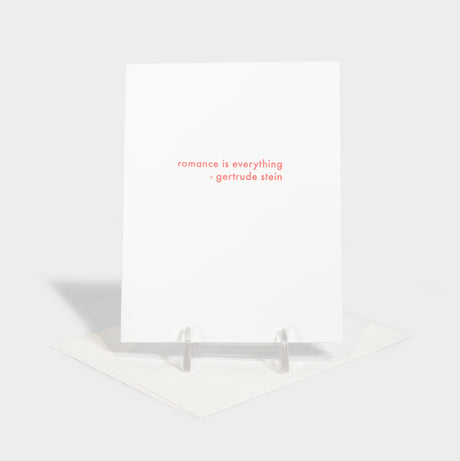 Greeting card with letterpressed quote.