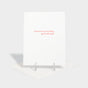 Greeting card with letterpressed quote.