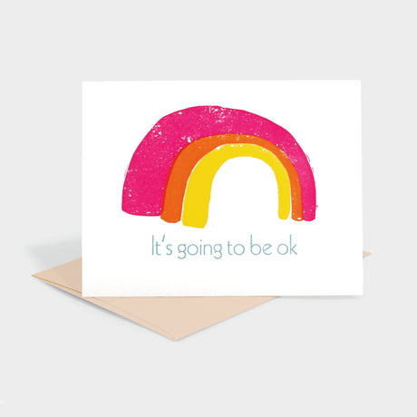 Greeting card with rainbow motif.