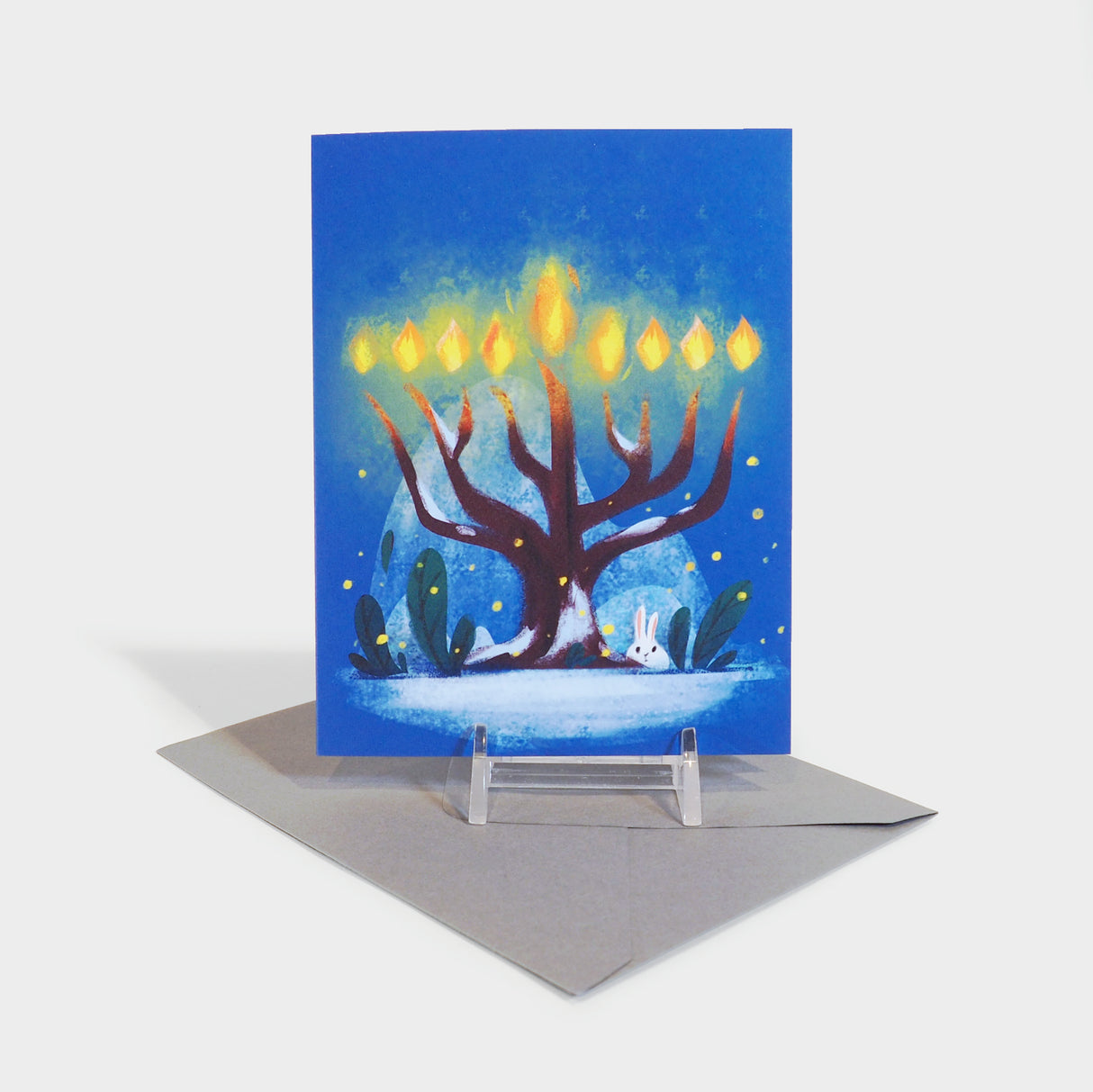 Hanukkah Snow Bunny Card