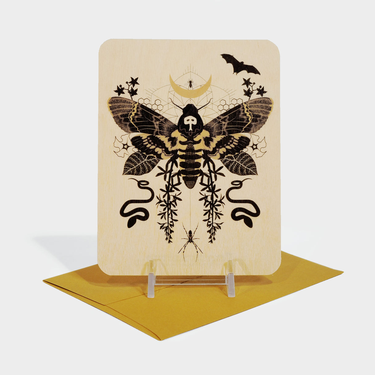 Hawkmoth Wood Greeting Card