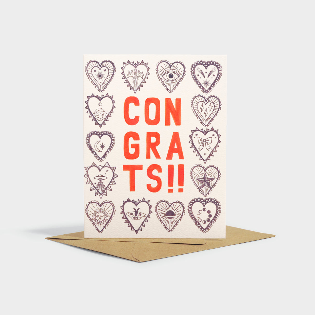 Heart Charms Congrats Card