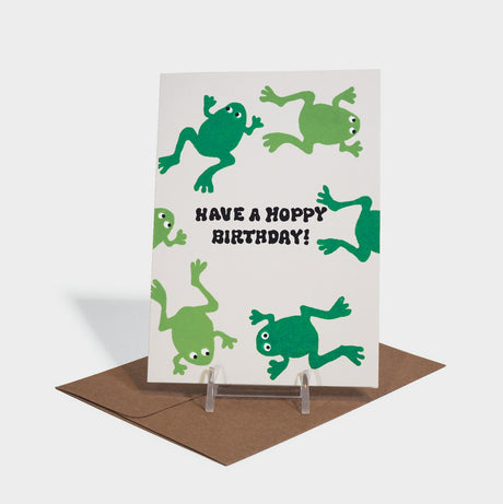 Greeting card with frog motif. 