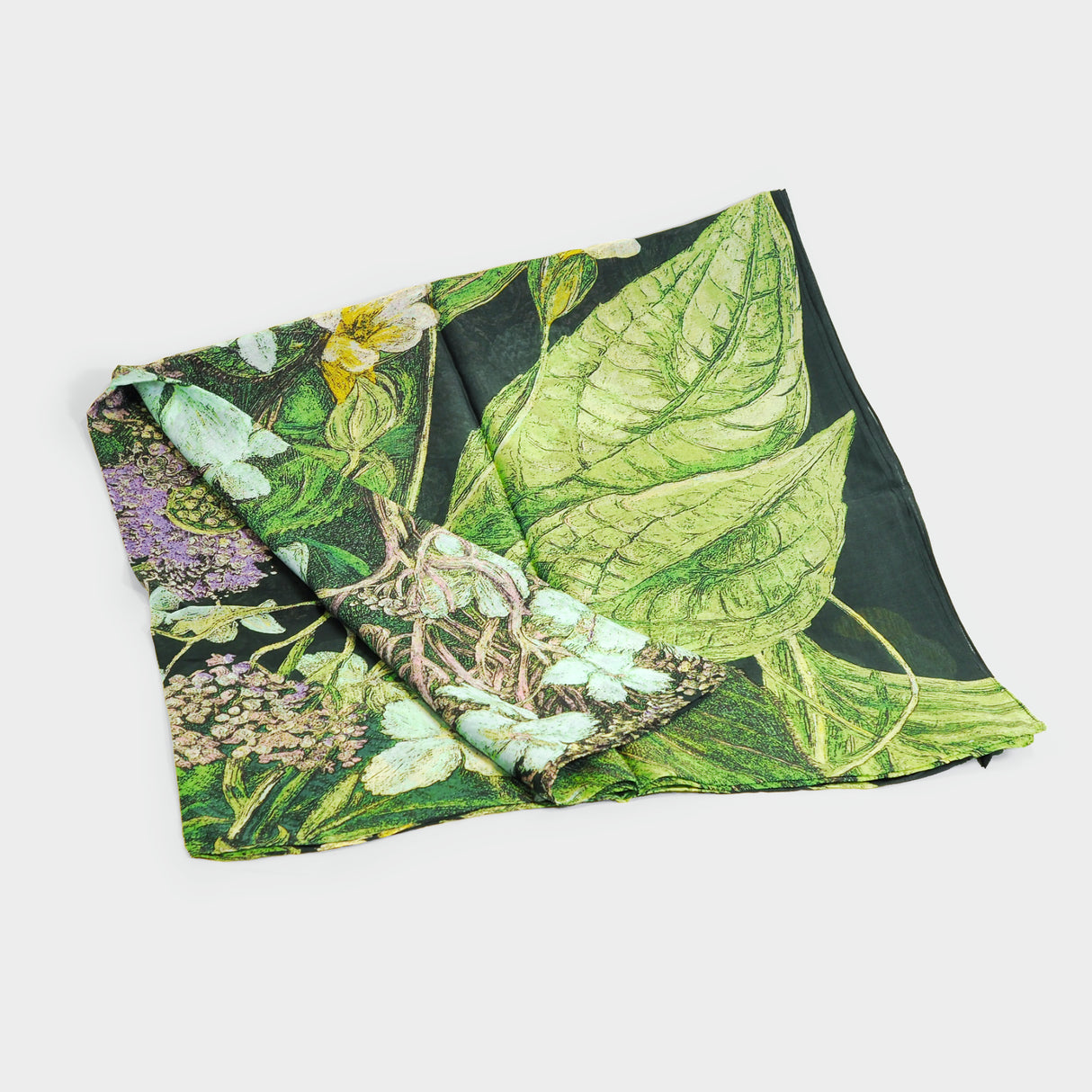 Hydrangea Print Lime Scarf