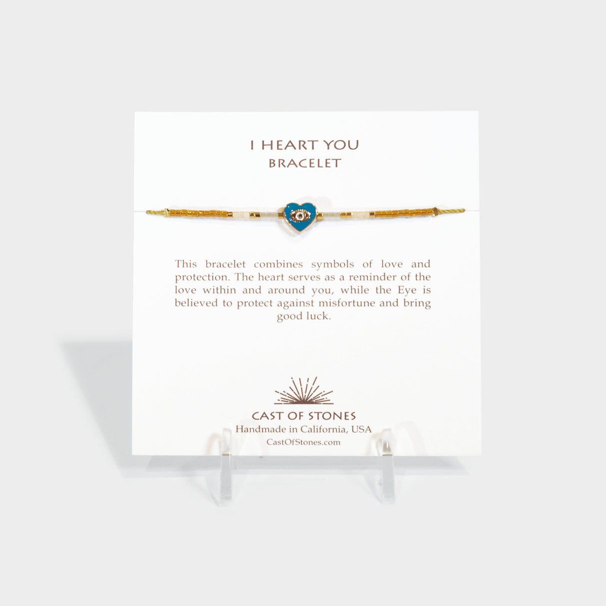 I Heart You Bracelet - Amber/Teal