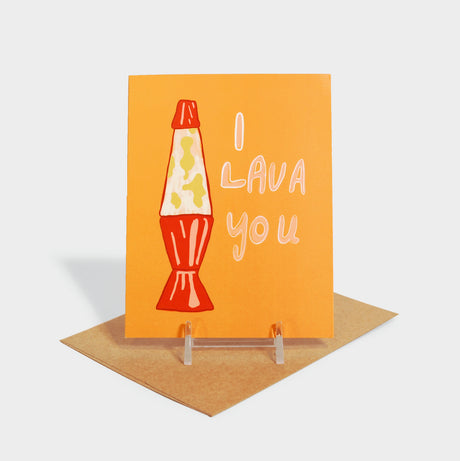 Greeting card with lava lamp motif. 
