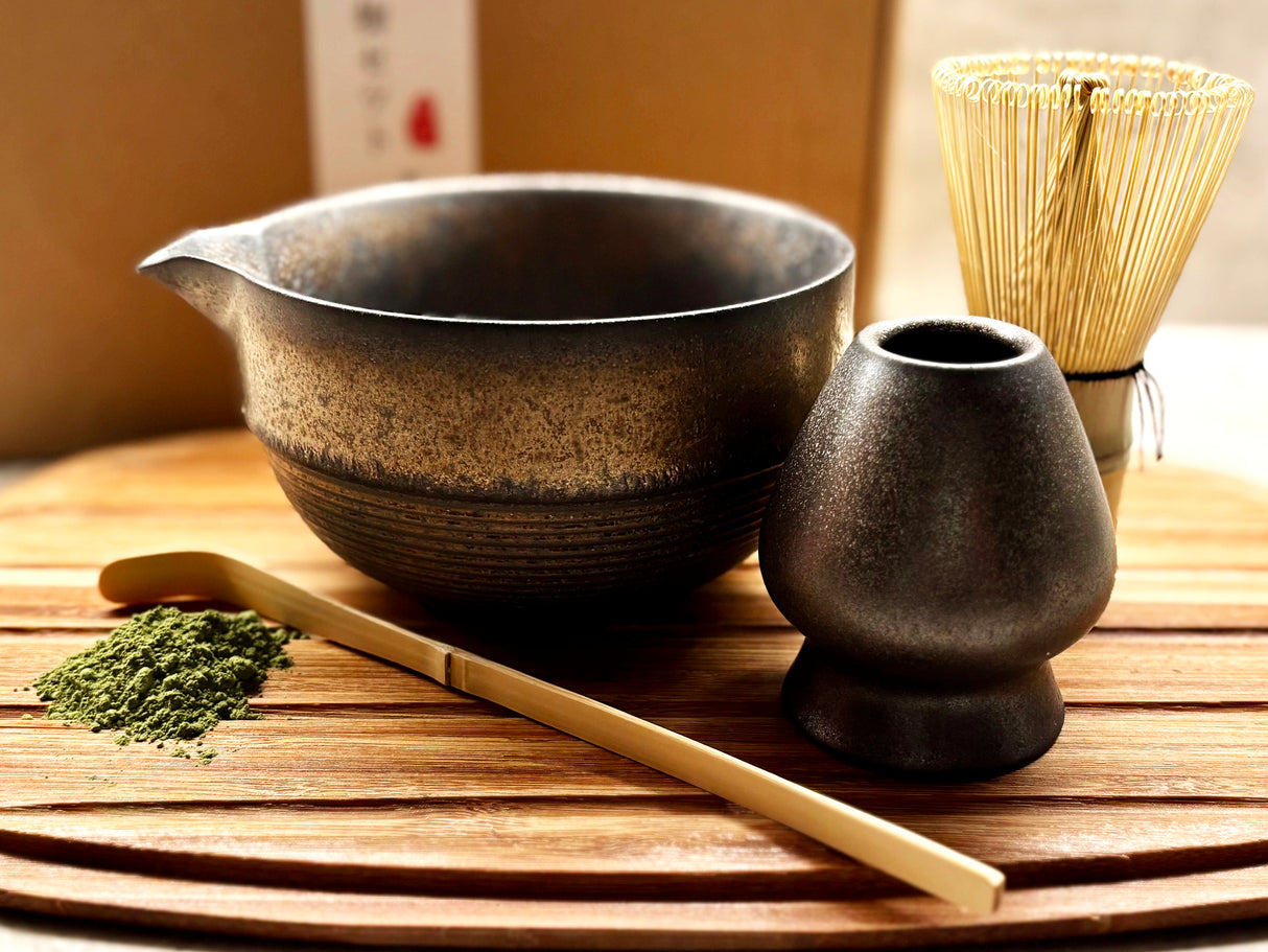 Japanese Matcha Set in Bronze & Brown Ombre