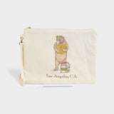 Los Angeles, CA Book Bear Zipper Pouch with Handle