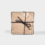 Los Angeles Laser Cut Painted Wood Coaster Set