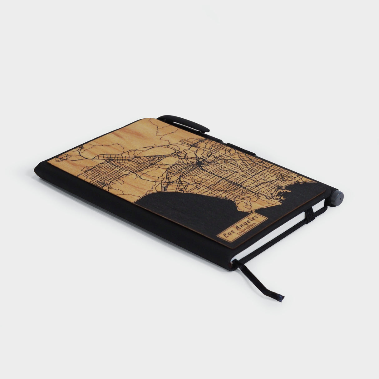 Los Angeles Map Wooden Journal