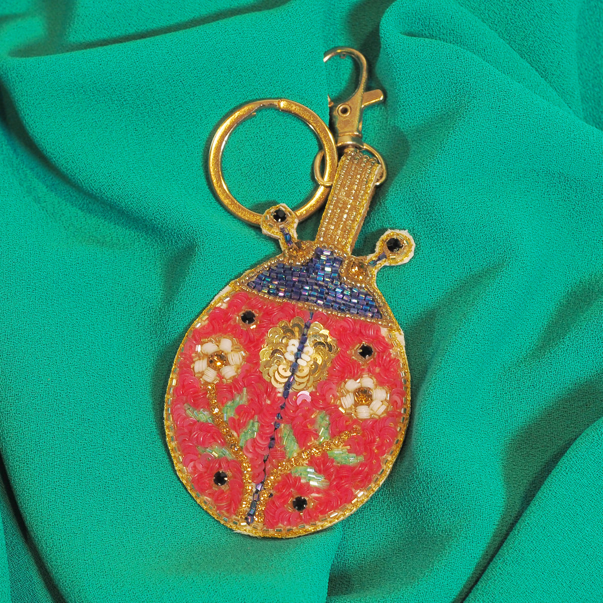 Lovely Ladybird Beaded Keyring