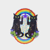 Luck Cats Holographic Glitter PVC-Free Sticker
