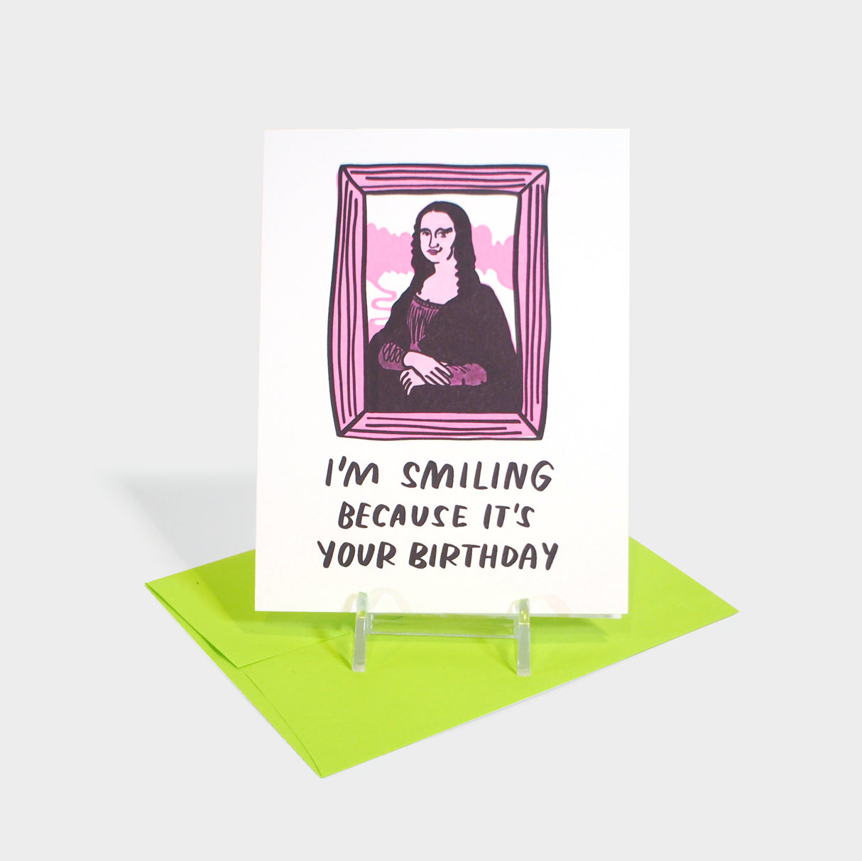 Mona Lisa Letterpress Birthday Card