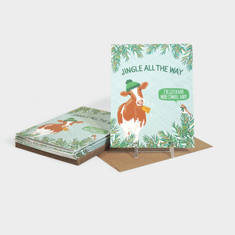 Greeting cards with cow and bird motif. 