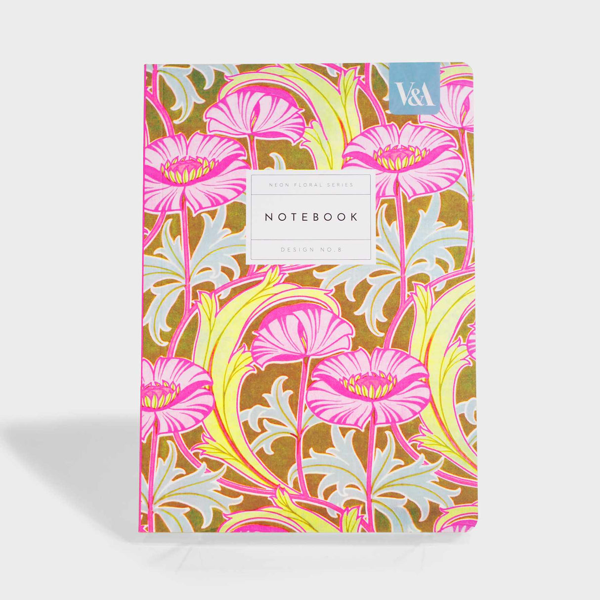 Neon Floral Pink Poppies Paperback Notebook