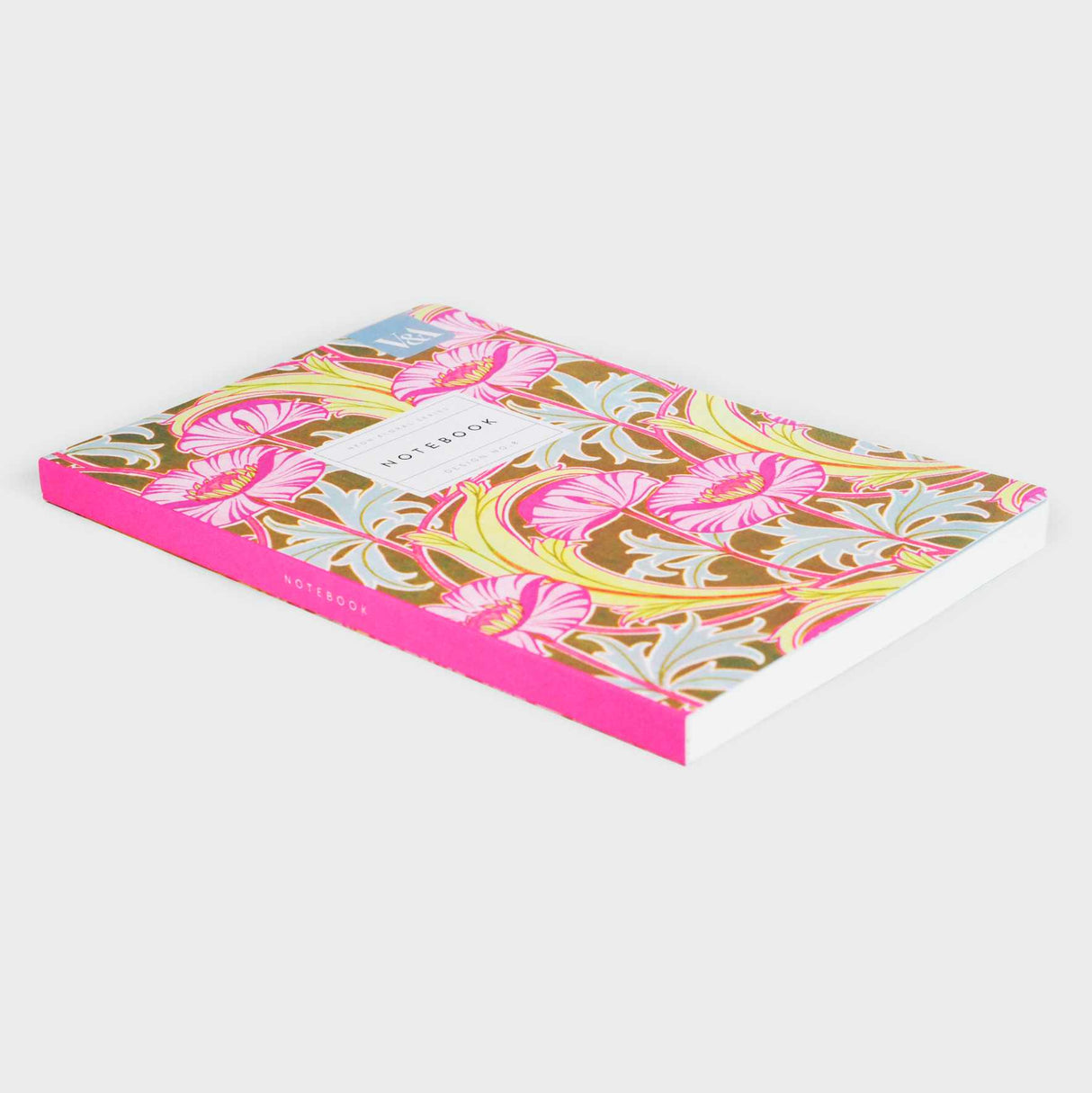 Neon Floral Pink Poppies Paperback Notebook