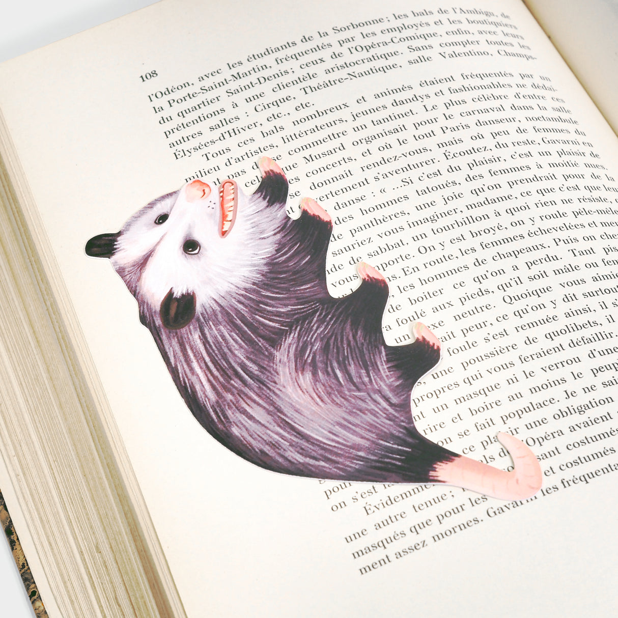 Opossum Die-Cut Bookmark