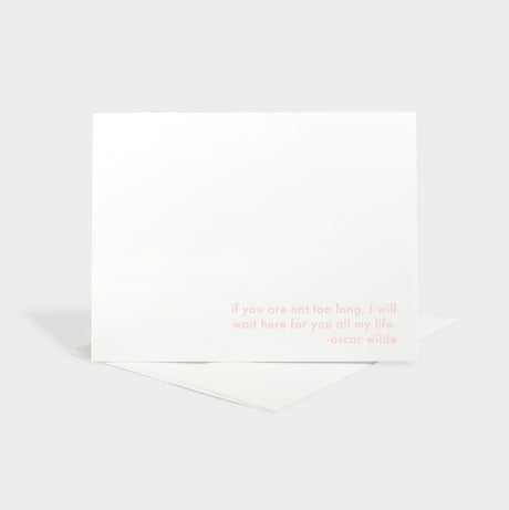 Greeting card with letterpressed quote.