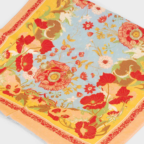 Paisley Poppies Cotton Scarf