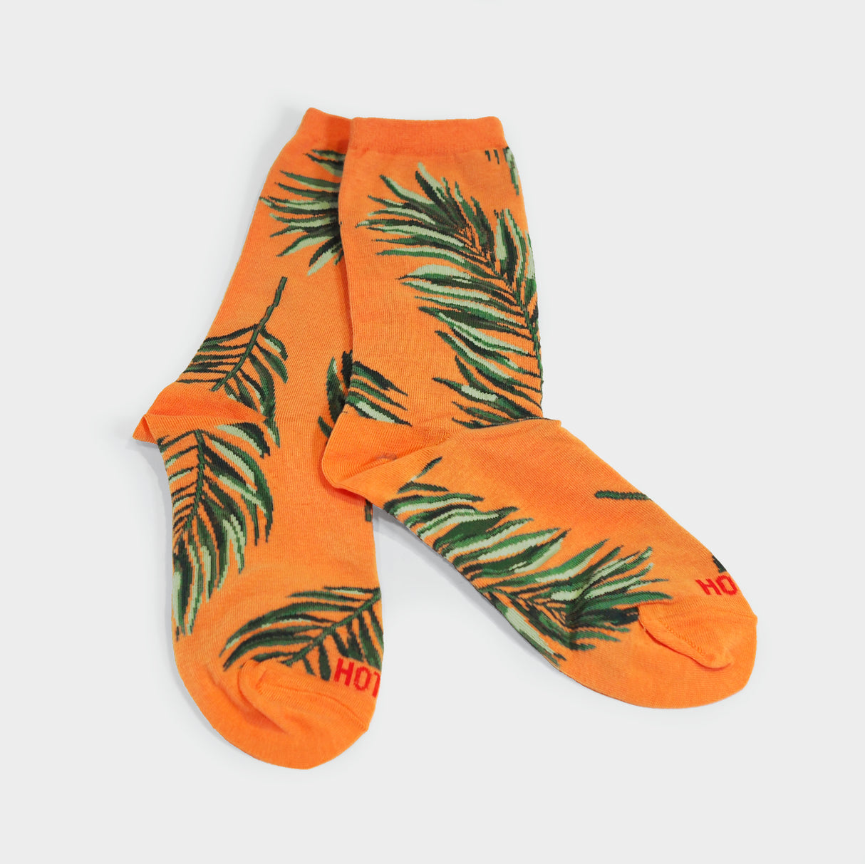 Palm Leaf Apricot Women's Crew Socks