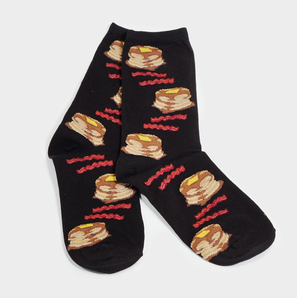 Pancakes & Bacon Black Socks Small