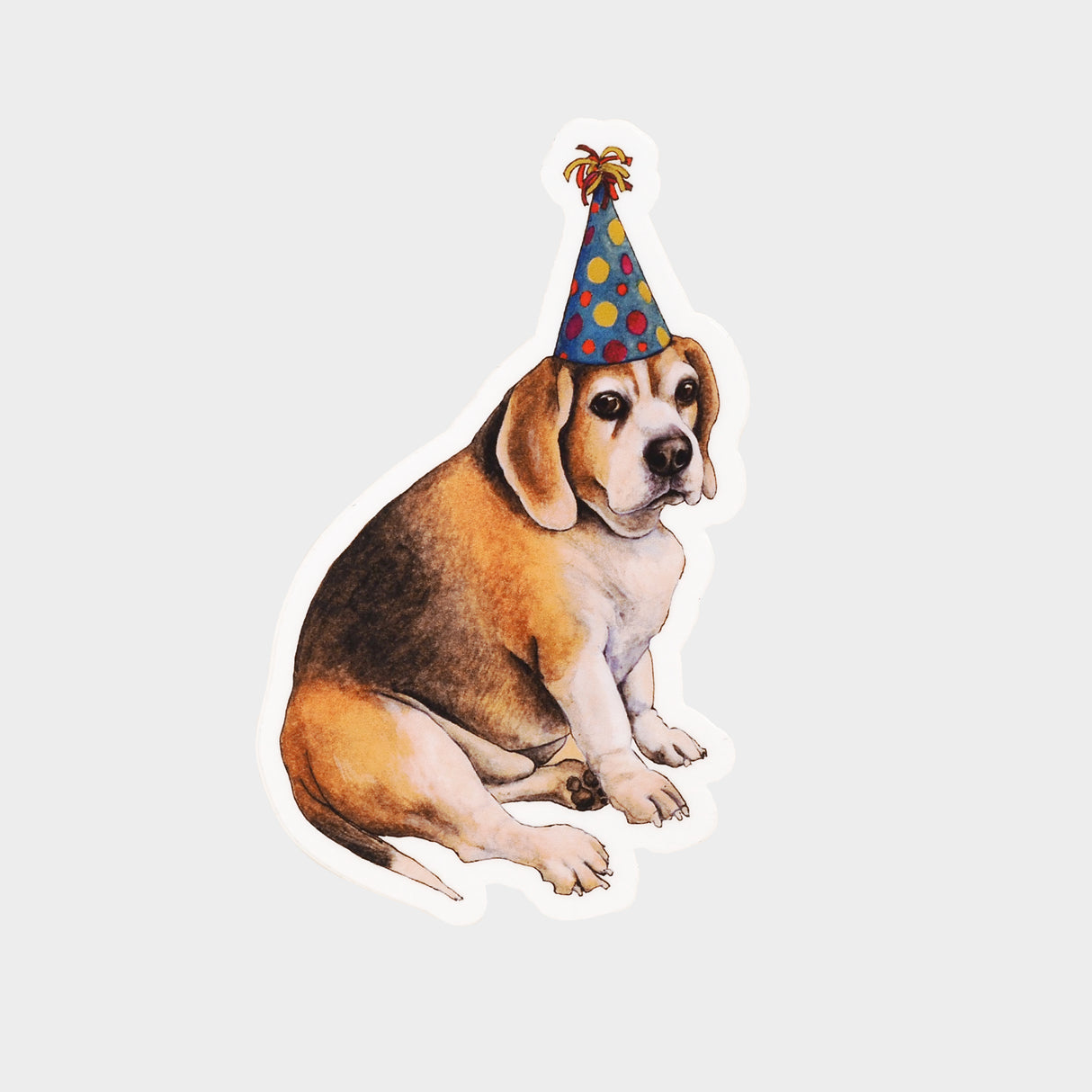 Party Beagle Dog Vinyl Sticker