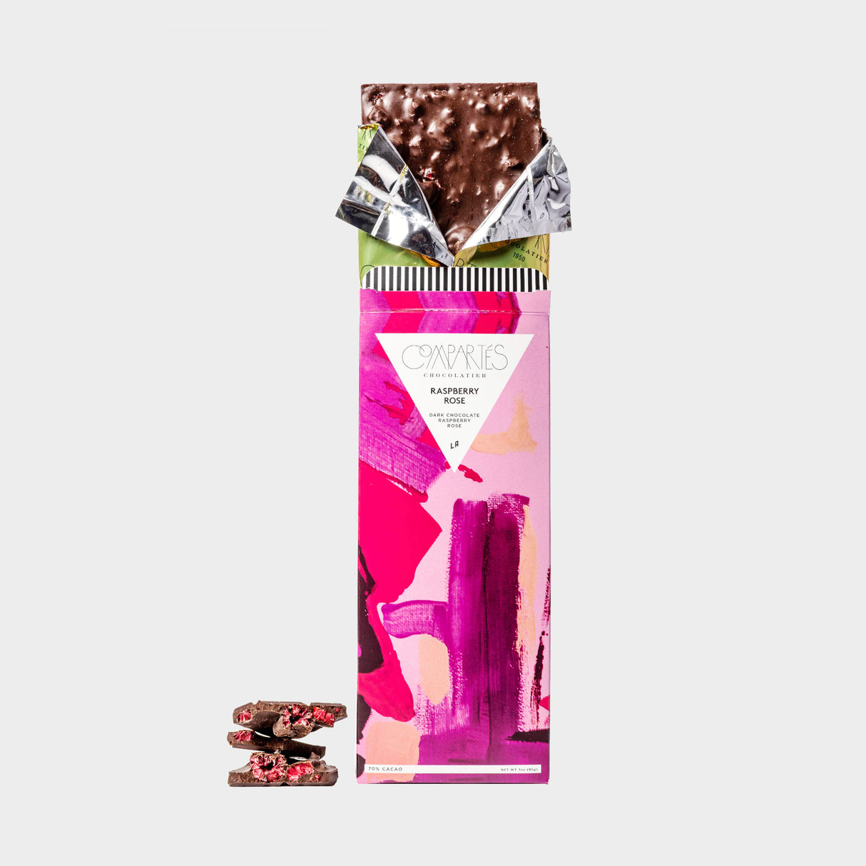 Raspberry Rose Gourmet Dark Chocolate Bar