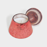 Red Ribbed Mercury Glass Stacked Tree 7 Ounce Winter Berry Candle