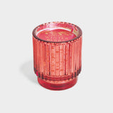 Red Ribbed Mercury Glass Winter Berry 4.5 Ounce Candle