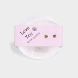 Rose Quartz Bowl & Gold Heart Studs Love You Set