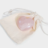 Rose Quartz Heart with Bag