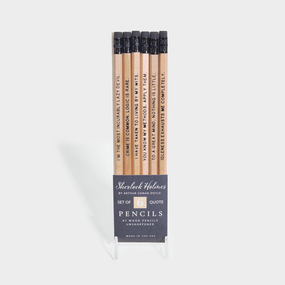 Sherlock Holmes Quote Pencil Set