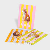 Striped Lion Zebra Elephant Stitched Notebook Set