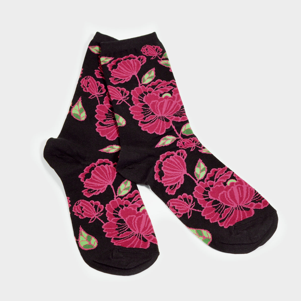 Tapestry Floral Black Socks Small