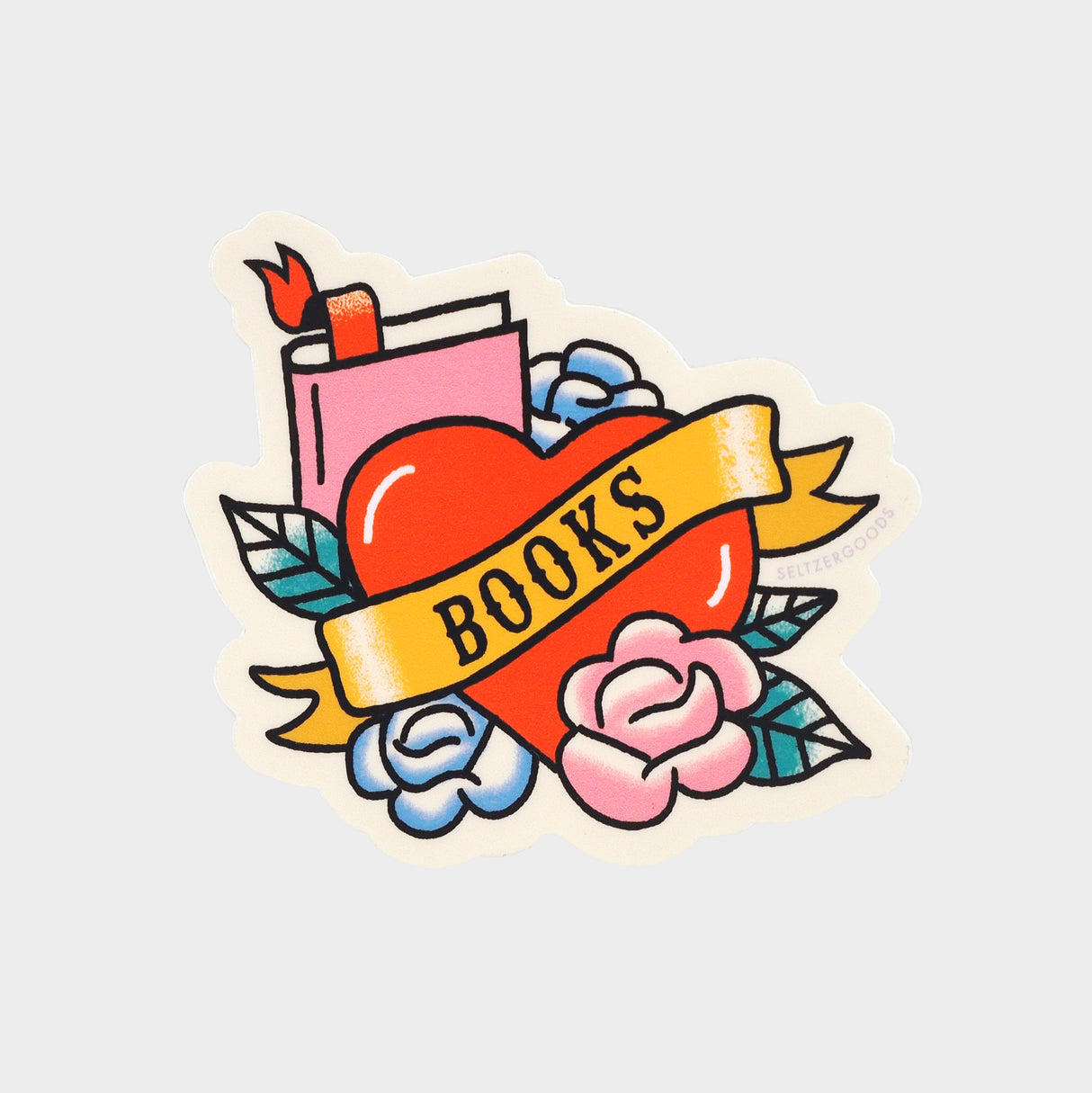 Tattoo Books Heart Sticker