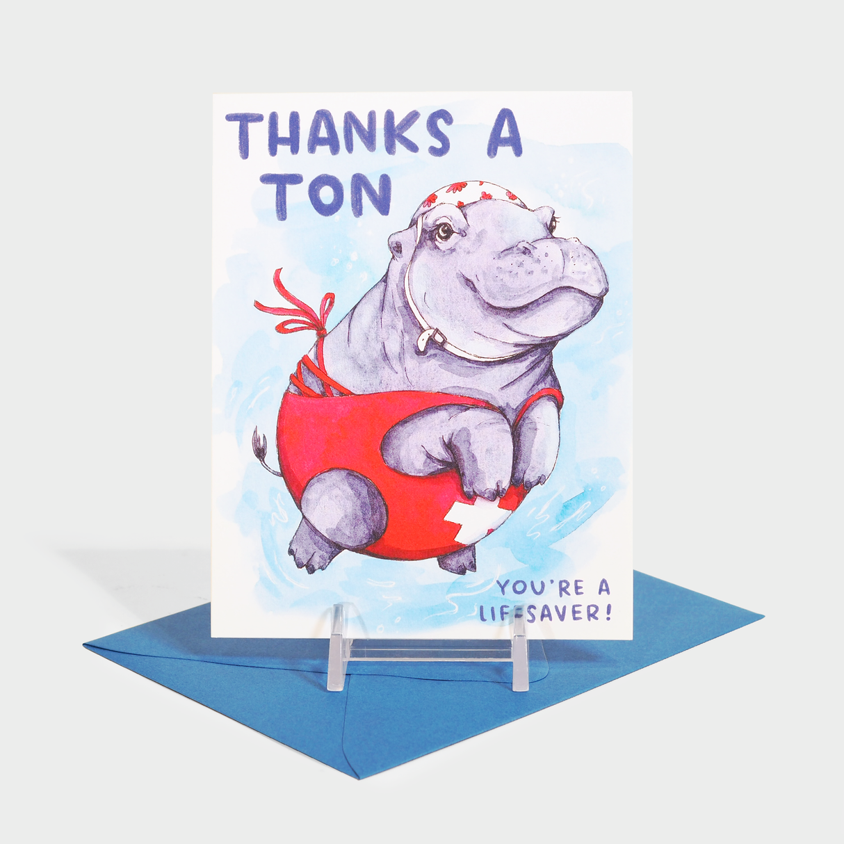 Thanks a Ton Lifeguard Hippo Card