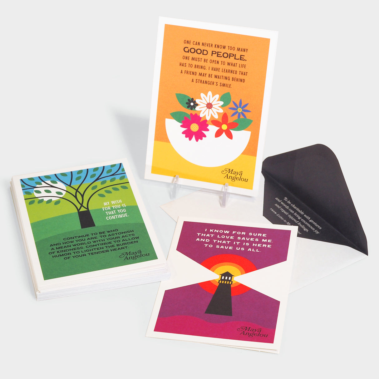 The Caged Bird Sings Note Cards: 12 Cards for Sharing the Wit and Wisdom of Maya Angelou