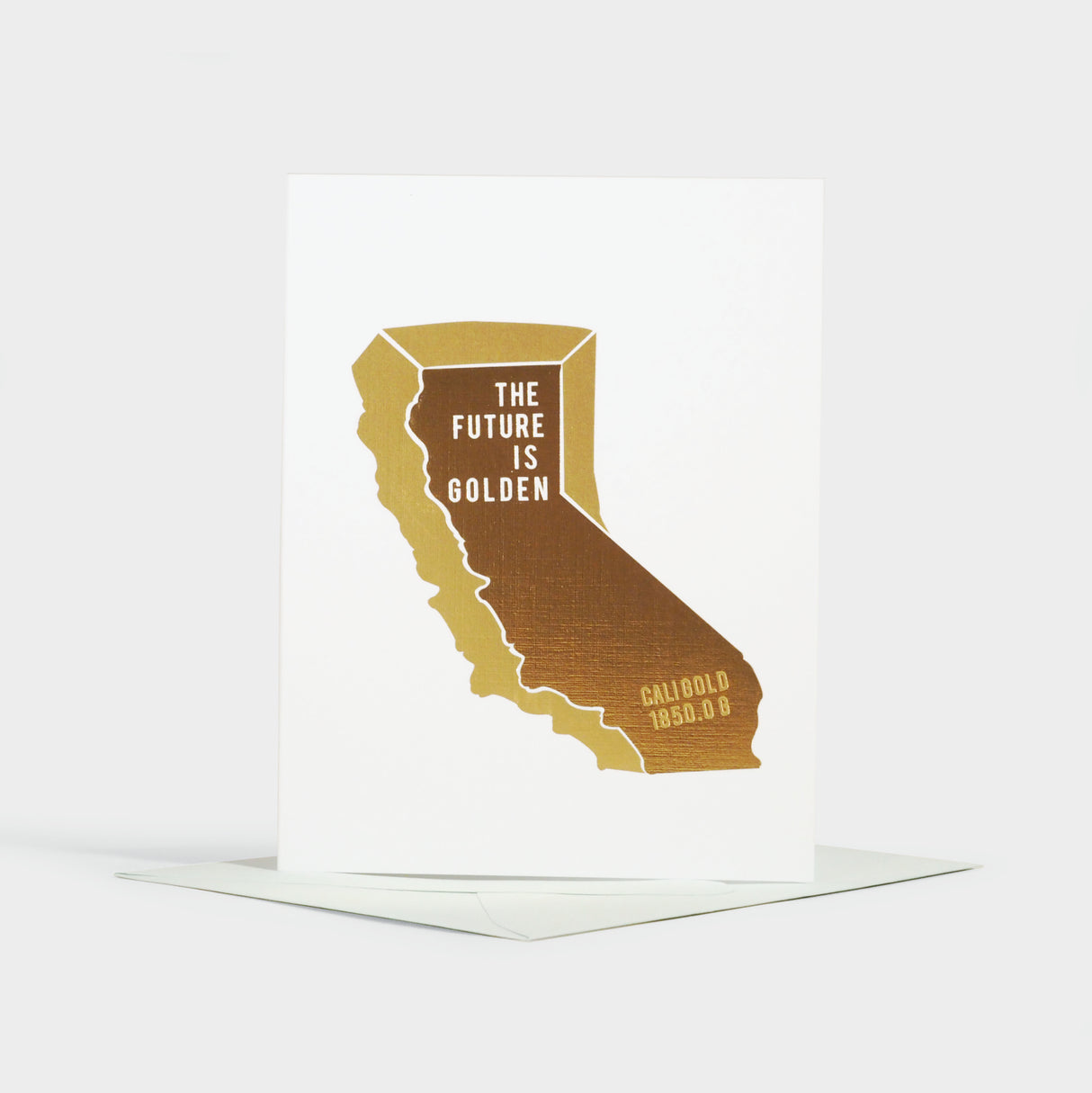 The Future is Golden California Two Tone Gold Foil Card