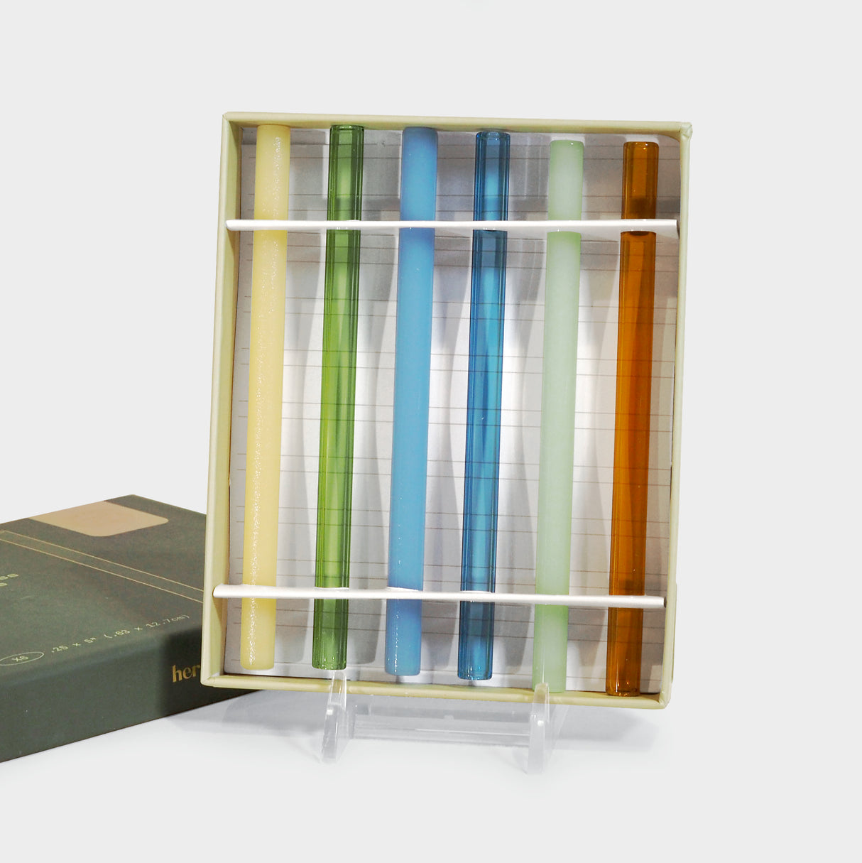 The Whistler Colored Glass Straw Set