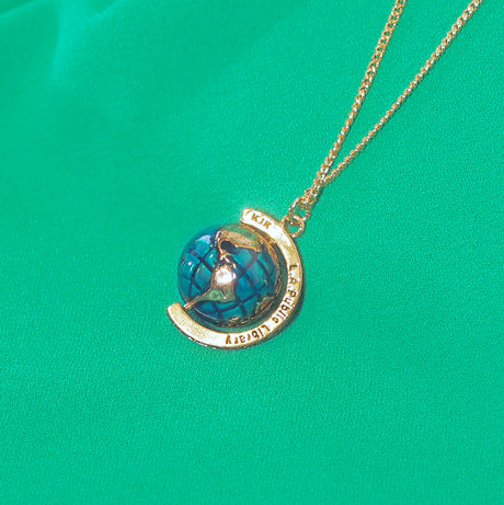 The World Is My Book Necklace