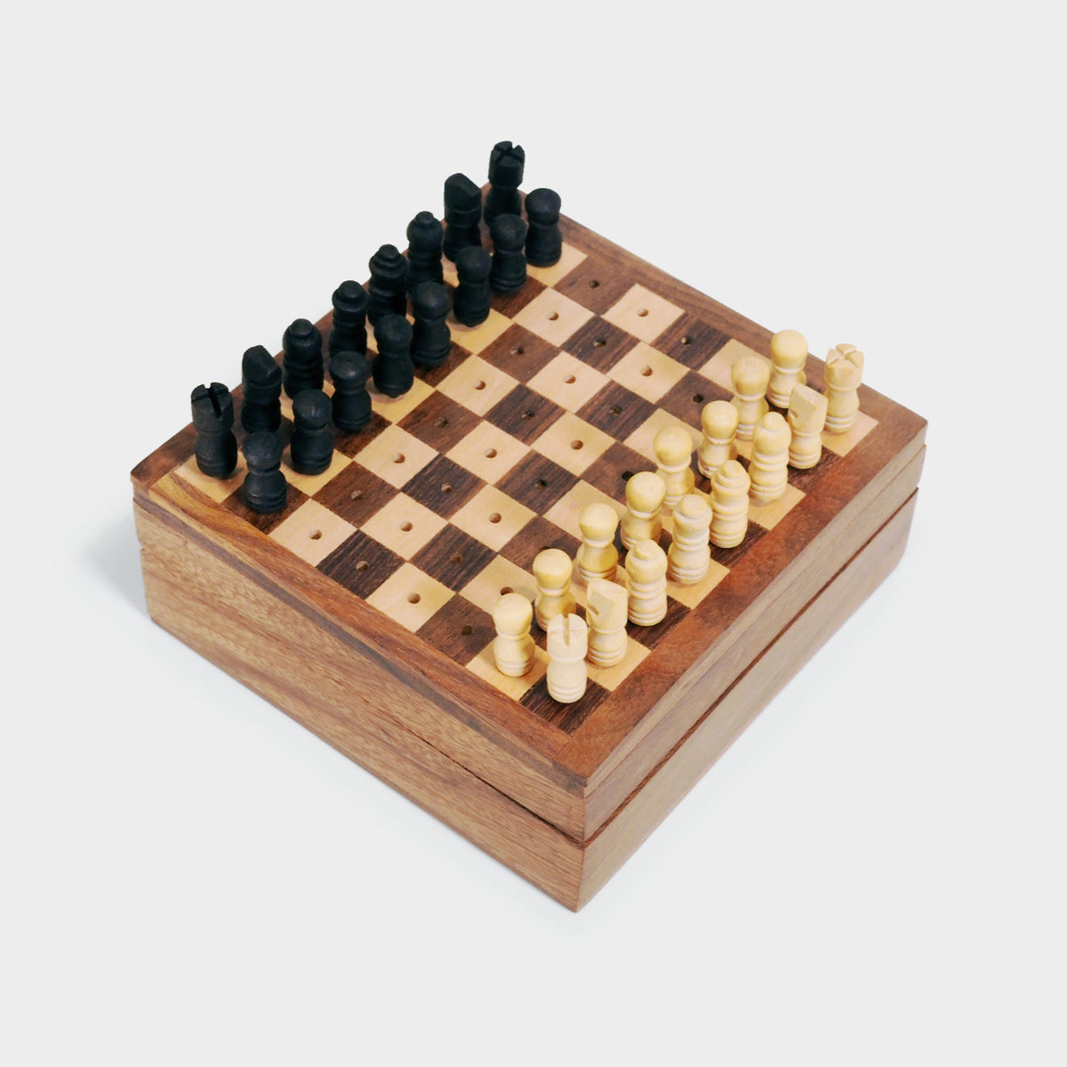 Travel Chess Game with Handcrafted Wood Pegs