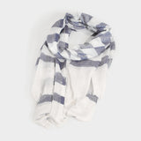 Turkish Linen Stripe Scarf in Denim