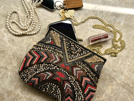 Vintage Sequins Beaded Clutch
